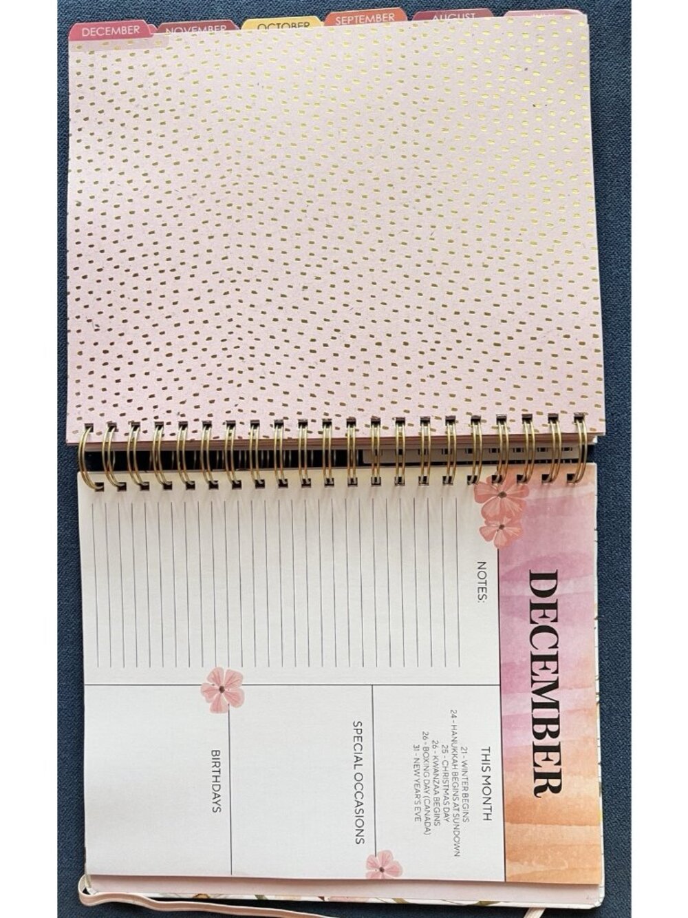 Planner 17 Month 2026-27 DAISY FLORAL Month Day Week Organizer Calendar 9"Wx11"H - Picture 13 of 16